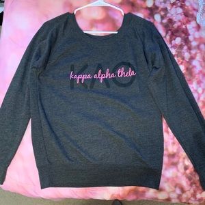 KAO - Kappa Alpha Theta Gray Sweatshirt with Pink Text